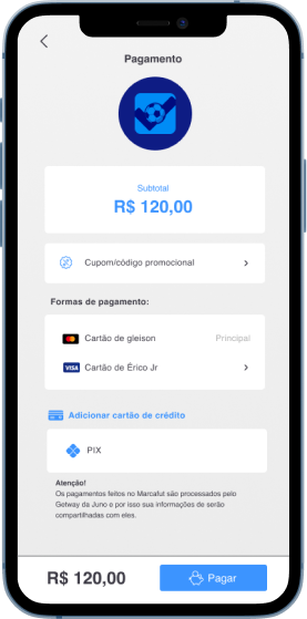 Pague seu horário direto no App